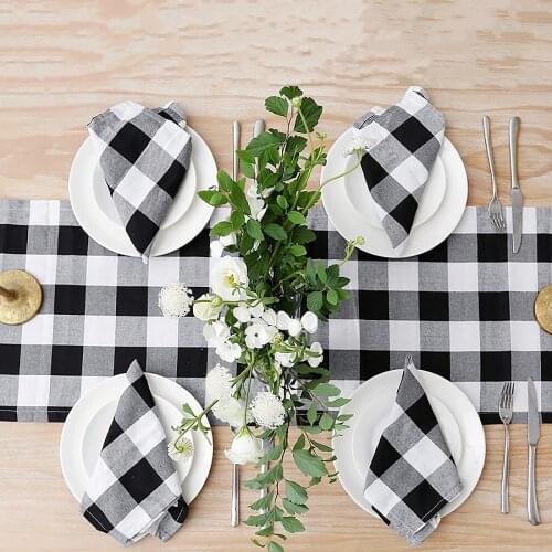 Linen Mats Table Pads Decorations Buffalo Plaid Burlap Placemat Black Dinner Table Mat England France Party For Home New 2021