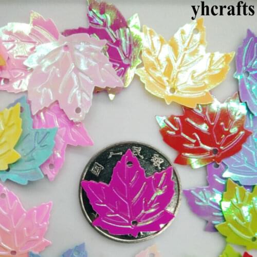 25gram/Lot 22mm Milk maple leaf sequin Craft material Kindergarten crafts Intelligence Creative activity item Kids handy work