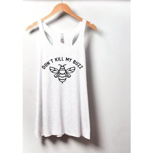 Vest Don't Kill My Buzz Bee Tank Tops Stylish Beekeeper Environment Sarcastic Funny Cotton Tee Bees Cotton With Sayings Vest top