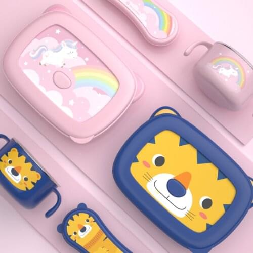 Cartoon Cute Lunch Box Lid Student School Children Food Storage Bento Box Korean Style Bolsa Almuerzo Kitchen Supplies DI50FH