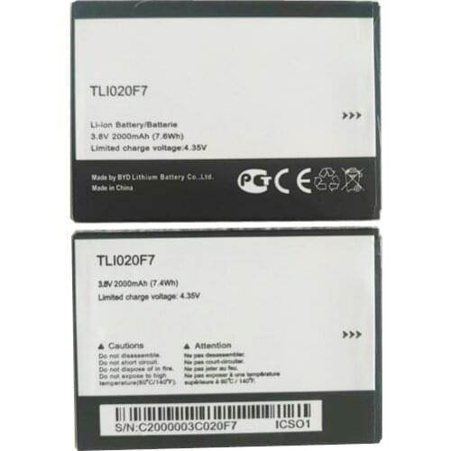 Mobile Phone Battery For Alcatel PIXI 4 5045D Pop 2 5042D C7 7040 7040D 7041 7041D J720 J720T J726T J726T-so2 2000mAh TLI020F7