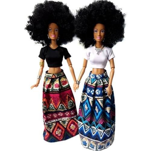 Trendy Baby Movable Joint African Doll Toy Black Doll Best Gift Toy Good Play For Kids New Toys brinquedos Suit For 3-6T KidsG