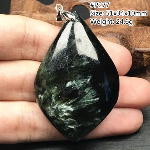 Top Natural Green Seraphinite Crystal Pendant Jewelry For Women Lady Men Lucky Love 51x34x10mm Beads Stone Silver Gemstone AAAAA