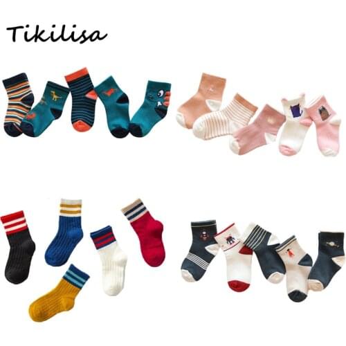 5 Pairs Cotton Socks Autumn Winter Soft Cartoon For Lovely Cute Socks Girls Children Kids Socks Toddler Boys Fashion Sport Socks