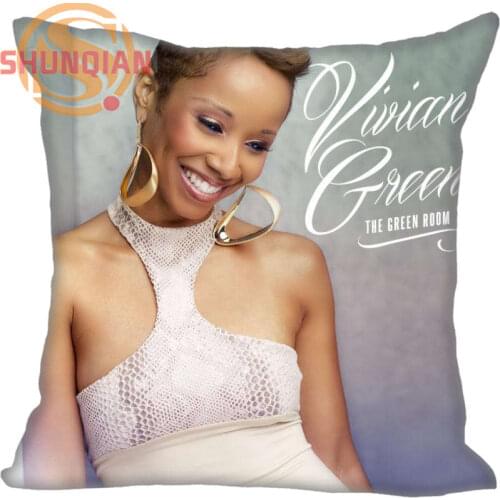 New Nice Vivian Green Pillowcase Wedding Decorative Pillow Case Customize Gift For Pillow Cover A311&3