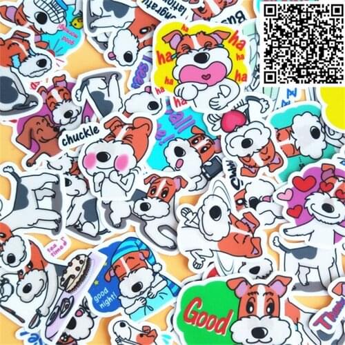 New Trendy Cartoon dog Stickers Toy for DIY Exercise Book Diary 32 Sheets A Pack Toys For Children Colorful Toy Sticker