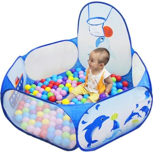 Ocean Plastic Ball Pool Pit Foldable Play Tent Dolphin Shoot In/Outdoor Play House Toys Tent For Kids Children Baby 2018 New