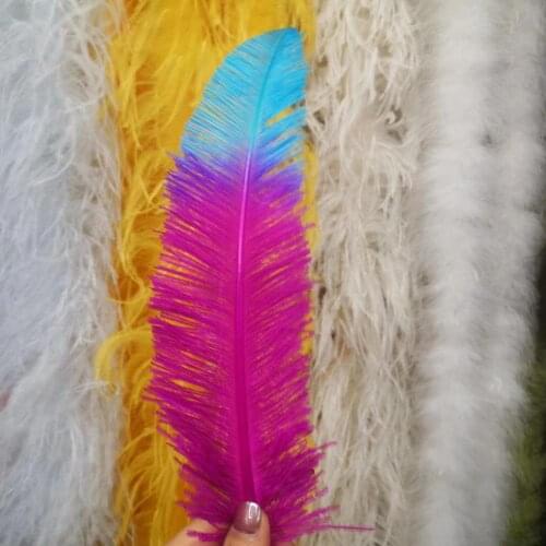 Wholesale 100pcs Rose and Sky Blue Natural Ostrich Feathers 20-22 inch/50-55 cm For DIY Jewelry Craft Making Decoration