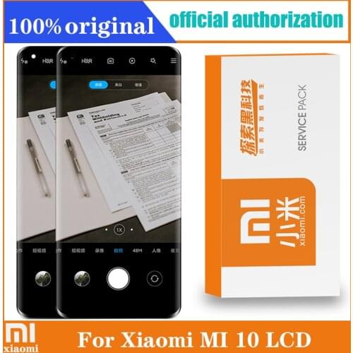 Original 6.67'' AMOLED Display with frame for Xiaomi Mi 10 LCD Touch Screen Digitizer Assembly For Xiaomi MI10 Display Repair