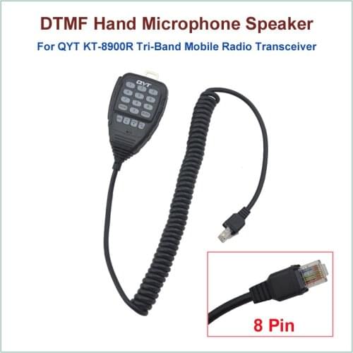 Original QYT 8 Pin DTMF Hand Speaker Microphone for QYT KT-8900R KT8900R Tri-band Mini Mobile Radio Transceiver