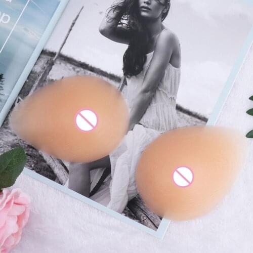 Fake Breast Boobs Nude Soft Silicone Waterdrop Shaped Fake Breast Mastectomy Prosthesis Breast Pad Adhesive Breast Adult Toys