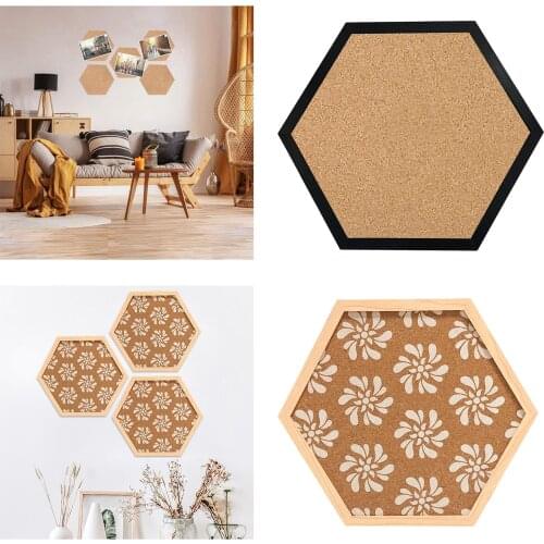 Cork Notice Board, Hexagon Cork Bulletin Board, DIY Photo Wall Art Decors