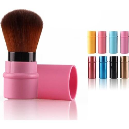 Retractable Makeup Brush, Travel Powder Brush for Blush Bronzer, Buffing, Cosmetics, Portable Face Blush Brush with Cover