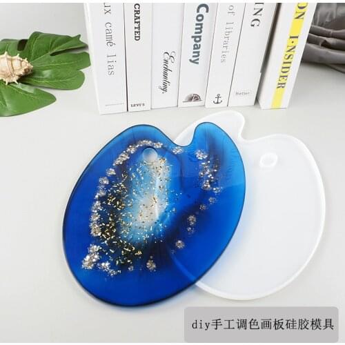 Crystal Mirror Palette Painting Board Resin Silicone Mold DIY Creative Handmade Table Decoration Epoxy Casting Molds Jewelry