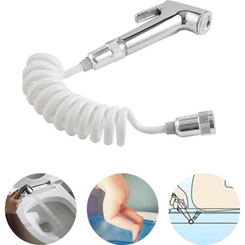 Spray Gun Bathroom Cleaning Tools with Telephone Shower Hose Portable Handheld Bidet Toilet Sprayer Shower Head Nozzle