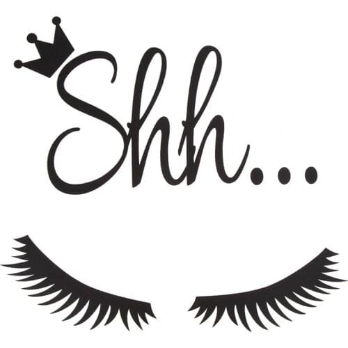 Shh Eyelash Wall Sticker Black Bedroom Living Room Door Sticker Decoration for home Mural Art Decals Sexy Stickers