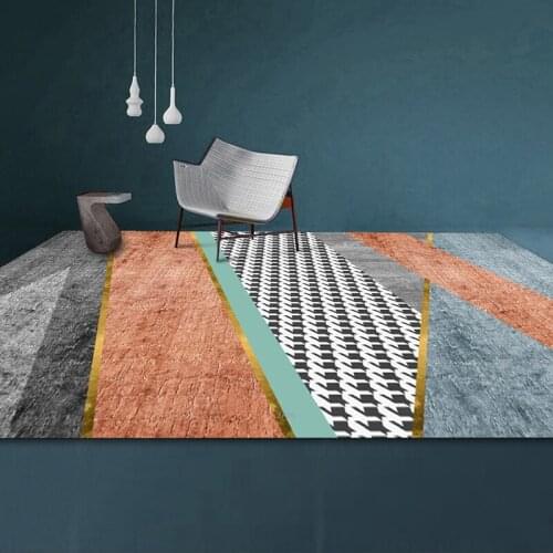 Nordic Pink Gold Painting Abstract Carpet Girls Room Romantic Purple 3D Rug Bedroom Beside Carpet Balcony Rug Hall Mat Floor Mat