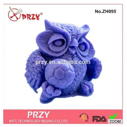 Owl and Soccer Ball Silicone Mold Soap,sugar Craft Tools,chocolate Moulds,bakeware 3D Silicone Rubber PRZY Eco-friendly 001