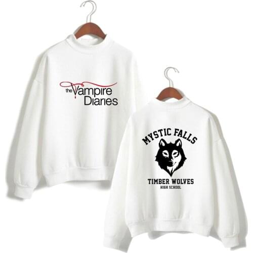Women Men Sweatshirts The Vampire Diaries Turtleneck 2021 Harajuku Fashion Male/female Sweatshirts High Collar Girls Clothes