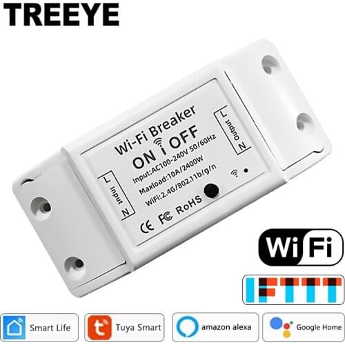 Tuya Smart Life App WiFi DIY Switch Breaker Domotic LED Light Controller Module Remote Control Work with Alexa and Google Home