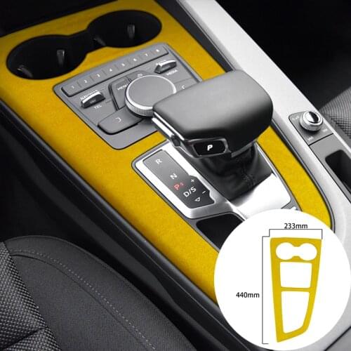 For Audi A4L 2017+ Alcantara Suede Wrap Car Central Control Gear Water Cup Panel Strip Covers Trim Stickers Internal Accessories