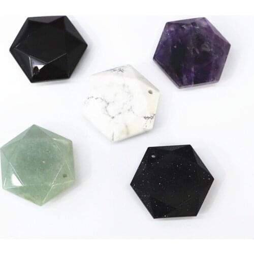 Star of David white crystal hexagonal cross section rose pink quartz pendant lapis lazuli jewelry natural crystal