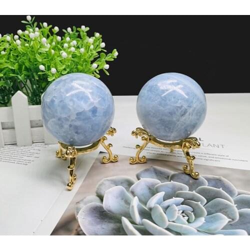 1pcs 4-8cm100%Natural Magic Blue Calcite Quartz Crystal ball Specimen Healing