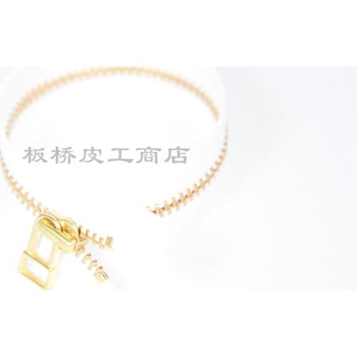 3 / DADHR / Senior Japanese genuine YKK / Closed-end gold and copper zipper 17cm long money cloth wallet for