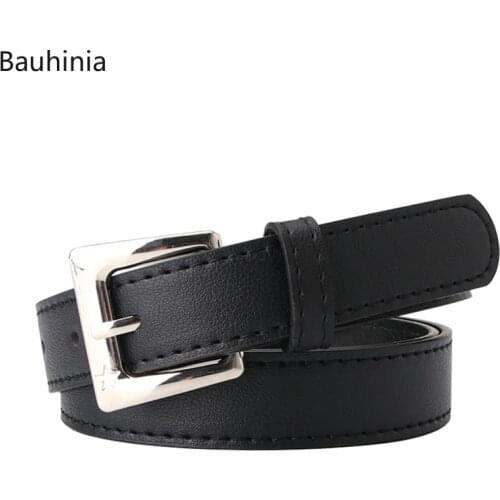 2021 Simple Fashion Chic Ladies Belt High-quality New Fashion Artificial Leather Women Square Buckle Pin Buckle Jeans Belt