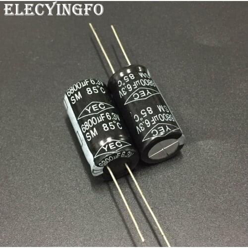 5Pcs/50Pcs 6800uF 6.3V6800uf TaiWan YEC SM Series 12.5x25mm 6.3V6800uF Aluminum Electrolytic Capacitor