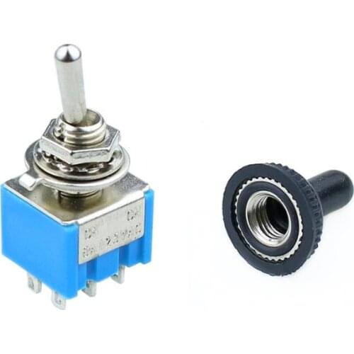 5Pcs Toggle Switch MTS-202 6 Pin ON/ON PDT 6A 125VAC/3A 250VAC Mini Switch Lever Switch Light blue
