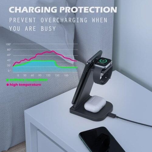5W Fast Charge 3 In 1 Wireless Charger Stand For Phone SmartWatch Charger Dock Dropship