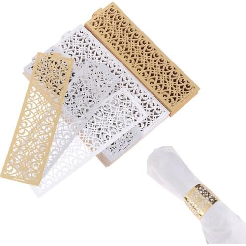 50pcs Hollow Napkin Ring Towel Buckle Holder Hotel Supplies DIY Wedding Party Favors
