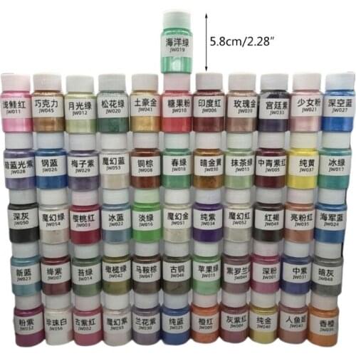 56Bottles/Set Cosmetic Grade Pearlescent Mica Powder Epoxy Resin Dye Pearl Pigment DIY Jewelry Crafts Making Accessories