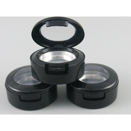 6 x Empty Mini Plastic black Jars Eye Shadow Case Box Single Aluminum Palette Pans Eyeshadow Makeup Cosmetic Organizer Container