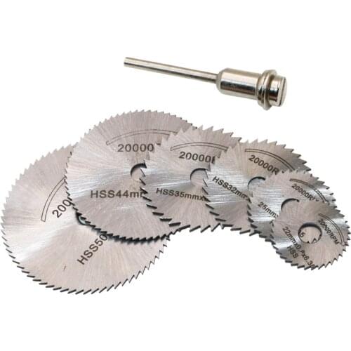 New Portable Rotary Tool Circular Saw Blades Cutting Discs Mandrel For Dremel Cutoff 7pcs