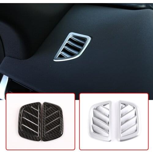 ABS Carbon Fiber For Land Rover Evoque 2019 2020 Dashboard Air Conditioning Vent Outlet Frame Trim Car Accessories
