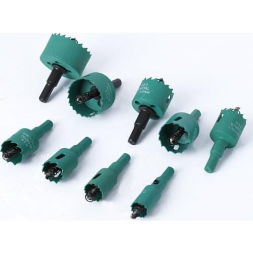 9 pcs/ set M42 Bi-Metal Drill Bit 19-51mm Hole Saws Set Cutter Carpentry DIY Tools Cutting for Metal Plastic Iron Gypsum Board