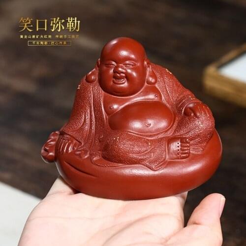 Tea ceremony, tea set ornaments, miscellaneous items can raise money and treasure, tea play Dahongpao, smile Maitreya