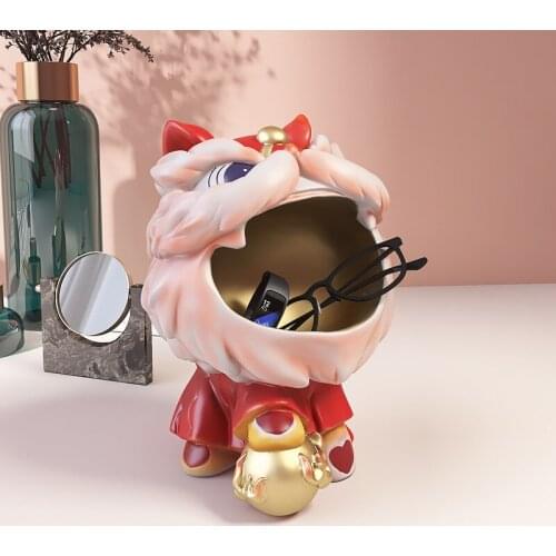 Home Decor Statues Sculpture New Chinese Style Creative Living Room Floor Decoration Rockery Large Entrance Porch Shelf