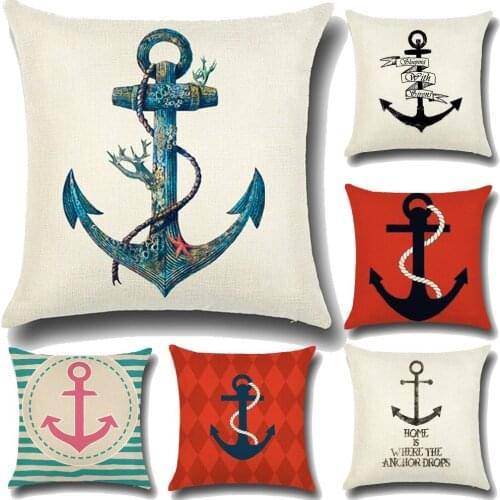 2020 45*45cm New Pillow Cover Decorate Vintage Mediterranean Capa Almofada Marine style Throw Pillows Gifts Pillow Case