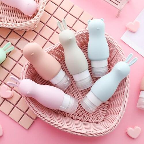 90ml cute animals Silicone Travel Sub-bottle Skin Care Water Milk Shower Gel Storage Bottle Portable Lotion Refillable Bottles