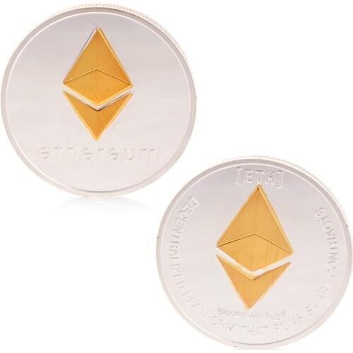 Ethereum Physical Silver Plated Commemorative Challenge Coin Collection Souvenir