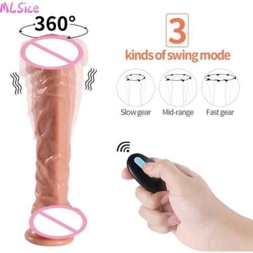 Wireless Remote Telescopic Rotation Realistic Dildo Vibrator Adult Sex Toys for Woman Big Penis Dick Vagina Female Masturbation