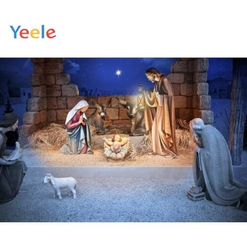 Christianity Birth Of Jesus Virgin Mary Brick Wall Sheep Backdrop Photography Custom Photographic Background For Photo Studio
