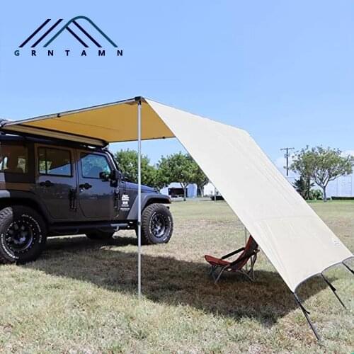 GRNTAMN Roof Rack 4x4 Awning w/ FREE 6.5' Front Extension, for Car/SUV/Truck - Khaki