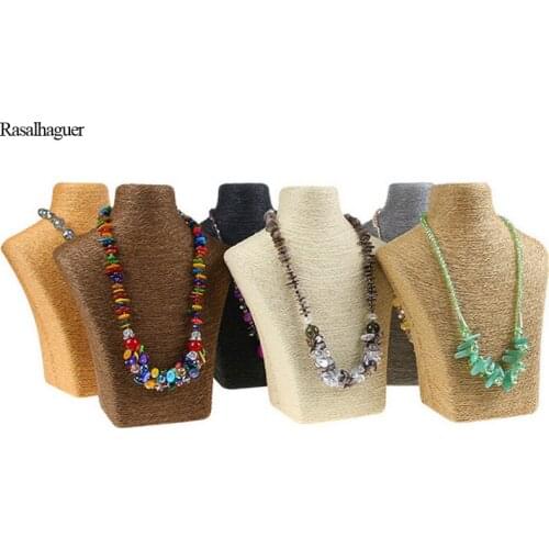 H21*L16.5*W7.5cm PVC Design Woman Rope Mannequin Necklaces Bust Stand Bust Jewellery Display Stand Shelf Holder Packaging