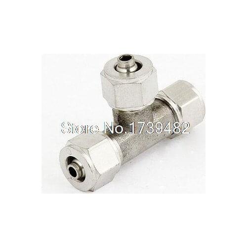 Chrome Plated Solid Brass 3mm x 4mm 3 Ways Push in T Designed Quick Fitting