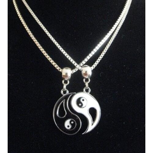 HOT !!! Fashion Charms Tibetan silver Drop of oil yin and yang statement Collar Choker pendant Necklace For Women Jewelry B582