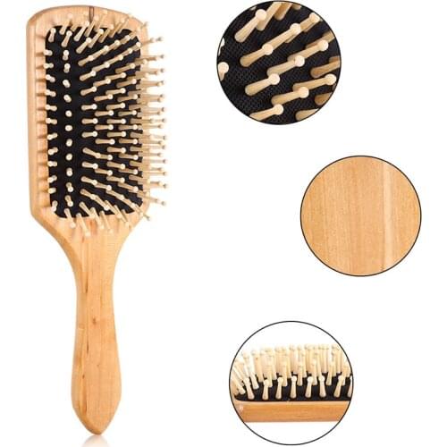 Massage Comb Paddle Brush Antistatic Combanti-static Natural Wooden Massage Hairbrush Comb Scalp Health Care Paddle Brush